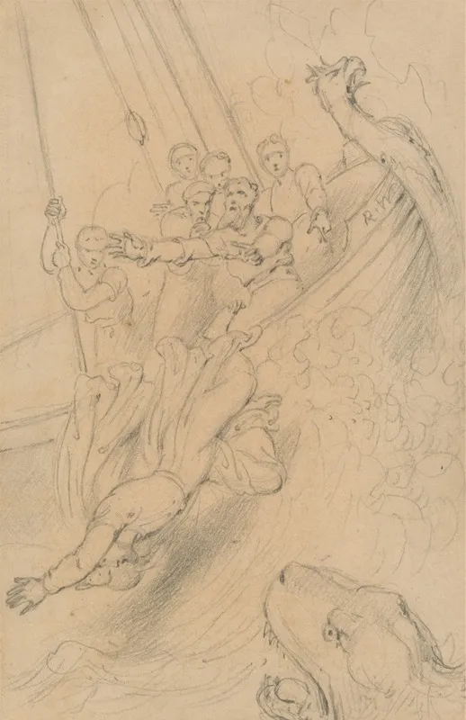 Jonah Cast Into The Sea by Richard Westall - Canvas Print