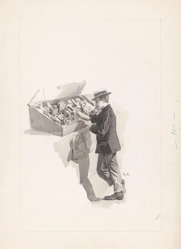 Jongen Leest Een Boek Voor De Vitrine Van Een Boekhandelaar