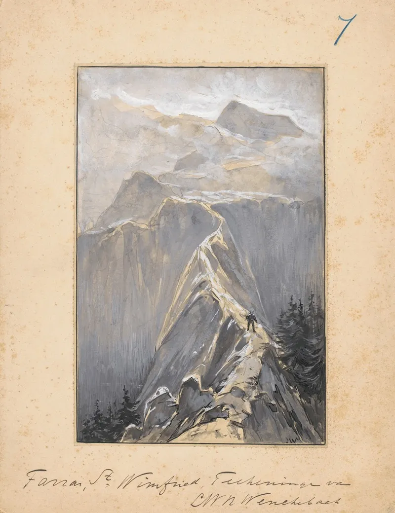 Jongen Loopt Over Een Bergpad by Willem Wenckebach - Canvas Print