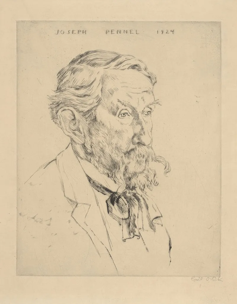 Joseph Pennell by Emil Orlik - Canvas Print