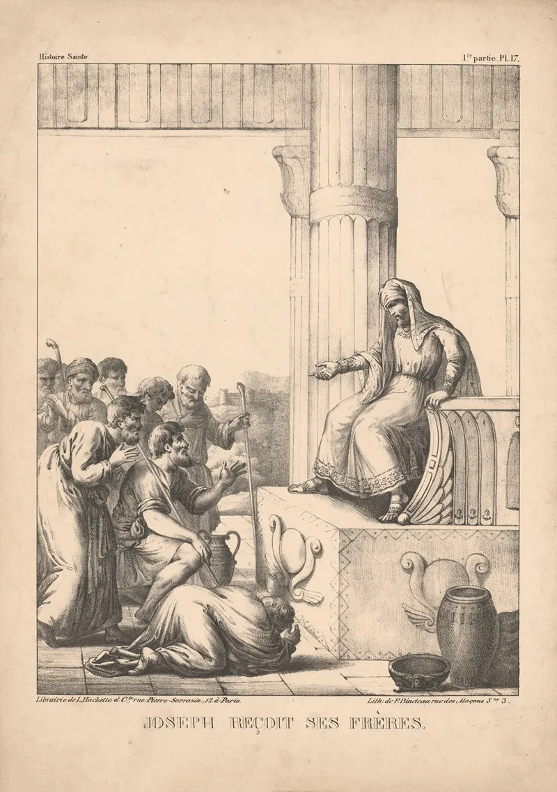 Joseph Recoit Ses Freres by P. Bineteau - Canvas Print