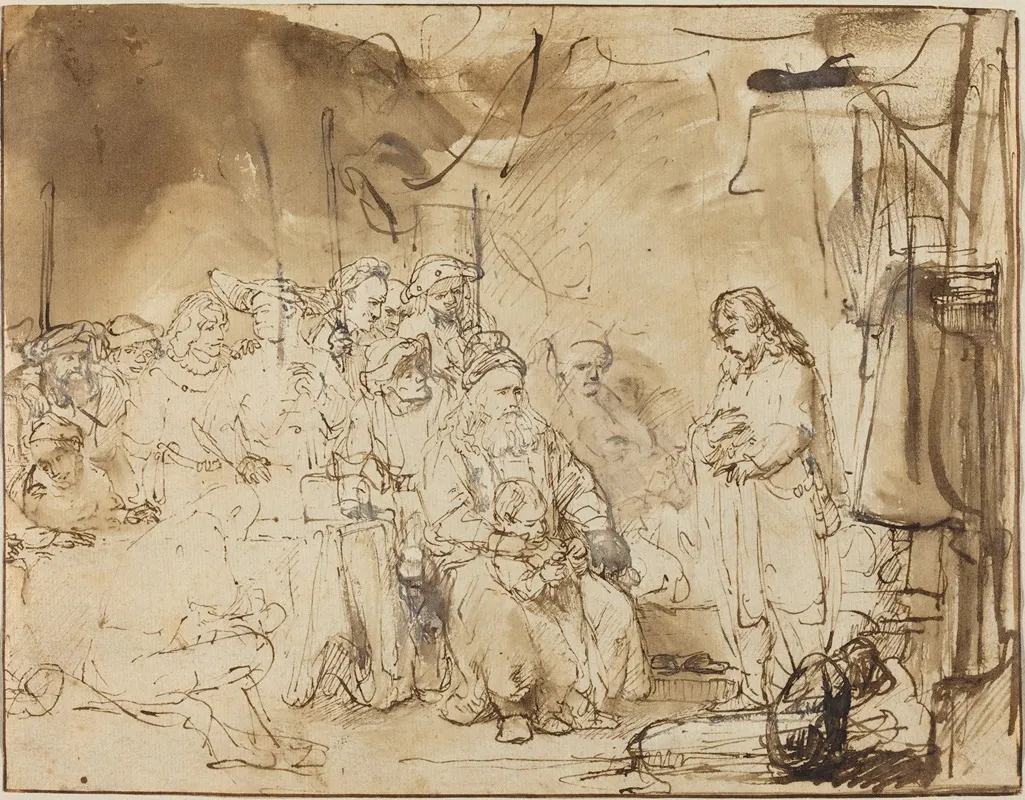 Joseph Recounting His Dreams by Rembrandt van Rijn - Canvas Print