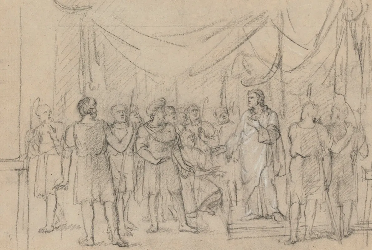 Joseph Viceroy Of Egypt In Front Of His Father And Brothers by Jean Antoine Verschaeren - Canvas Print