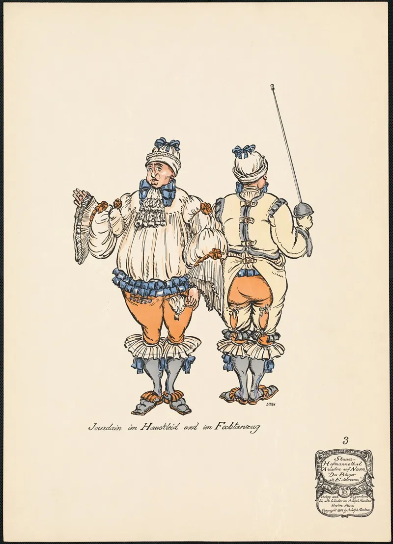 Jourdain Im Hauskleid Und Im Fechtanzug by Ernst Stern - Canvas Print