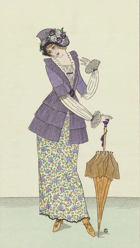 Journal Des Dames Et Des Modes 1912 Costumes Parisiens No 11 Robe De Campagn