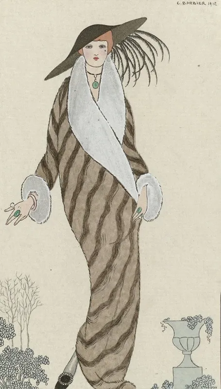 Journal Des Dames Et Des Modes 1912 Costumes Parisiens No 30 Manteau De Zibelin