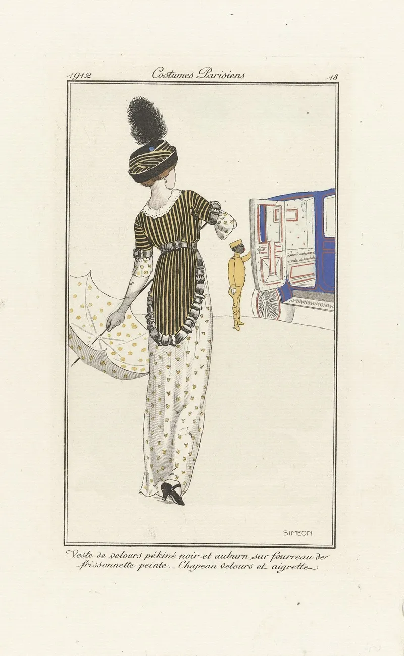 Journal Des Dames Et Des Modes Costumes Parisiens No 18 Veste De Velours by Fernand Siméon - Canvas Print