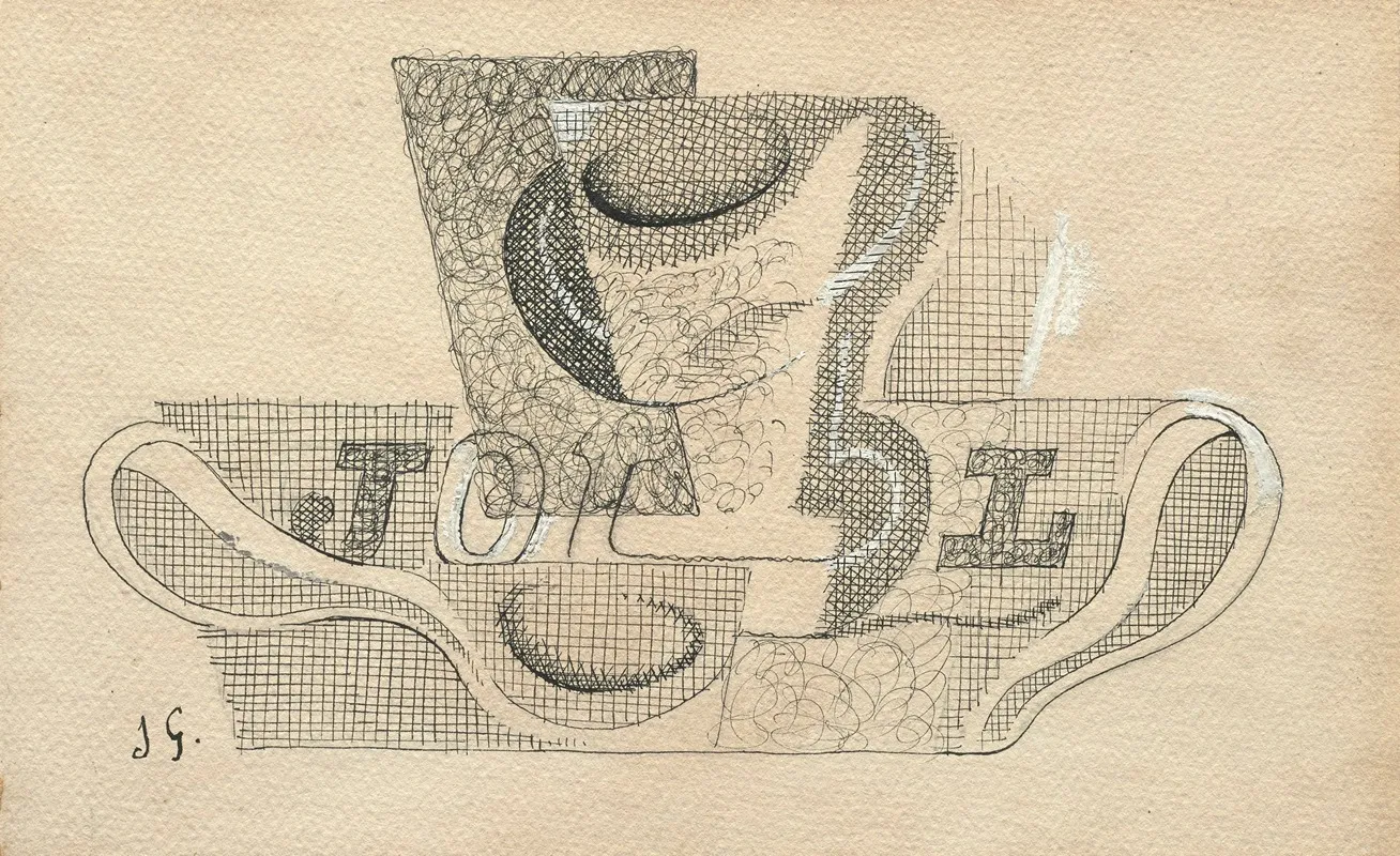 Journal Et Tasse De Cafe by Juan Gris - Canvas Print