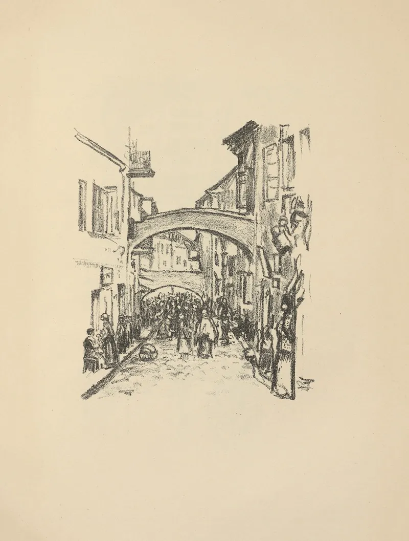 Judengasse In Wilna by Hermann Struck - Canvas Print