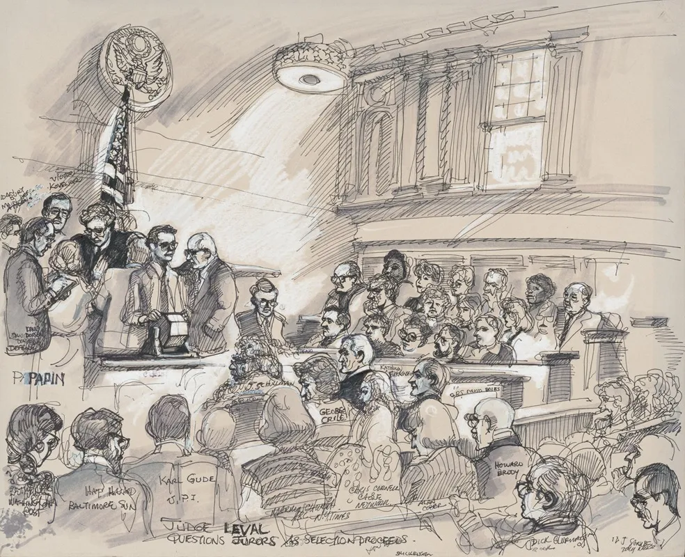 Judge Leval Questions Jurors As Selection Proceeds by Joseph Papin - Canvas Print