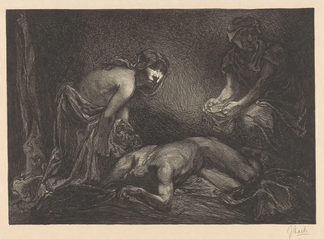 Judith En Dienstmaagd Met Het Hoofd En Lichaam Van Holofernes by Johannes Josephus Aarts - Canvas Print