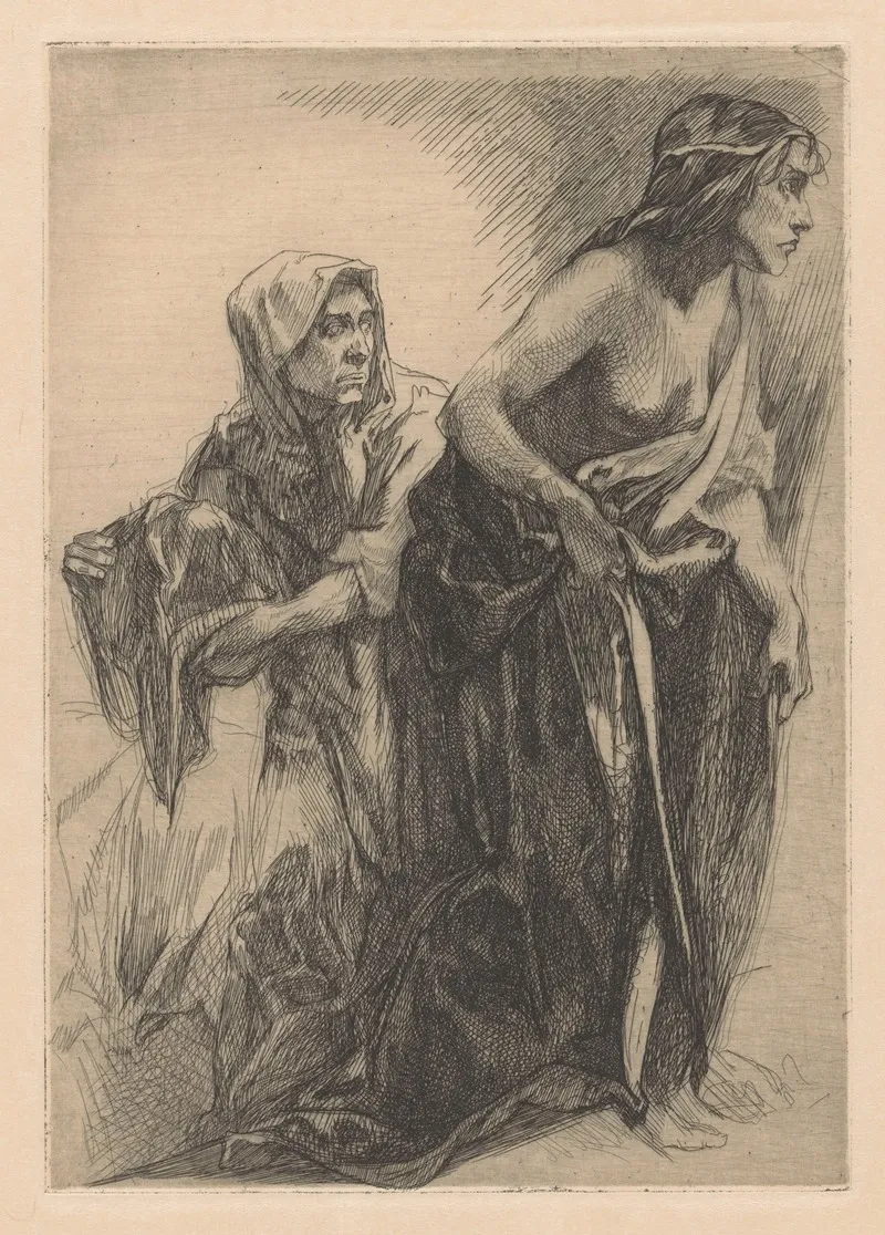 Judith En Dienstmaagd Met Het Hoofd Van Holofernes by Johannes Josephus Aarts - Canvas Print