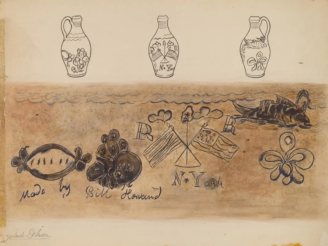 Jug 123 by Yolande Delasser - Canvas Print