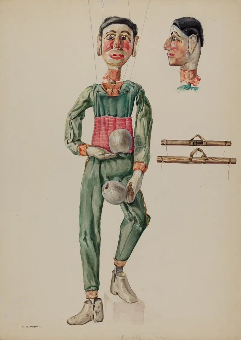 Juggling Marionette 2 by James McLellan - Canvas Print