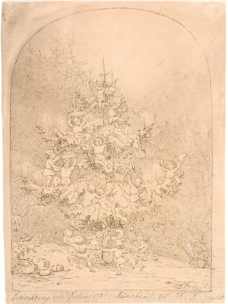 Juletrae by Lorenz Frølich - Canvas Print