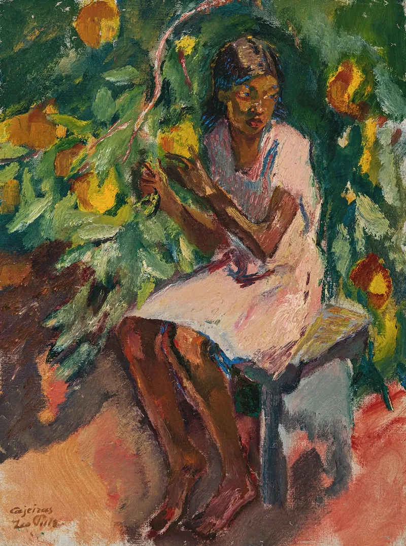 Julia Pfluckt Orangen by Leo Putz - Canvas Print