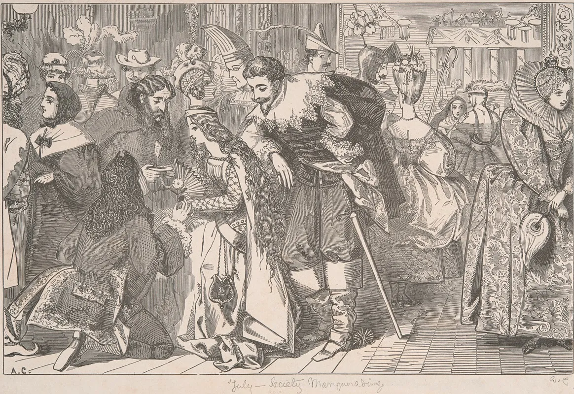 July Society Masquerading by Adelaide Claxton - Canvas Print