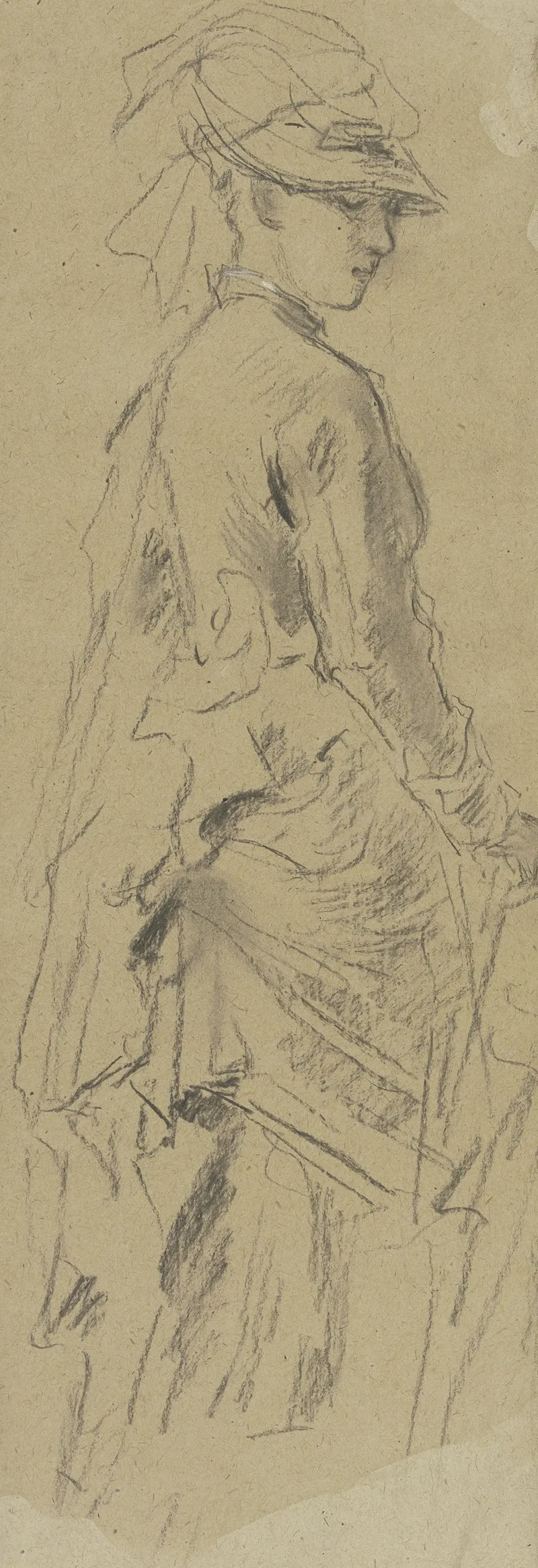 Junge Dame Nach Rechts Gehend by Anton Burger - Canvas Print