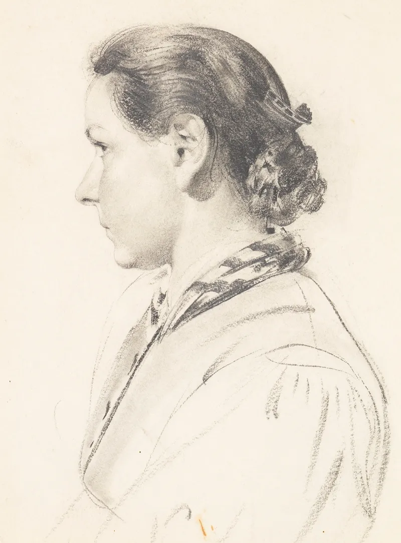 Junge Frau Im Profil 2 by Konrad Böse - Canvas Print
