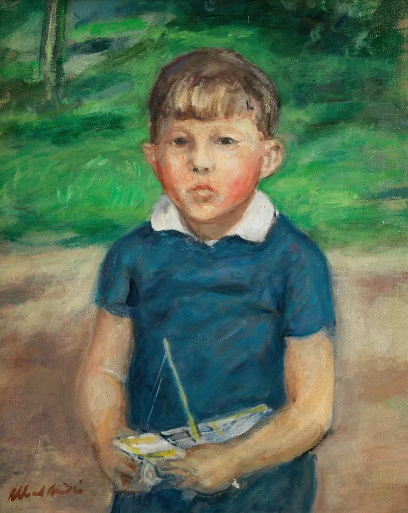 Junge Mit Modellboot by Albert André - Canvas Print