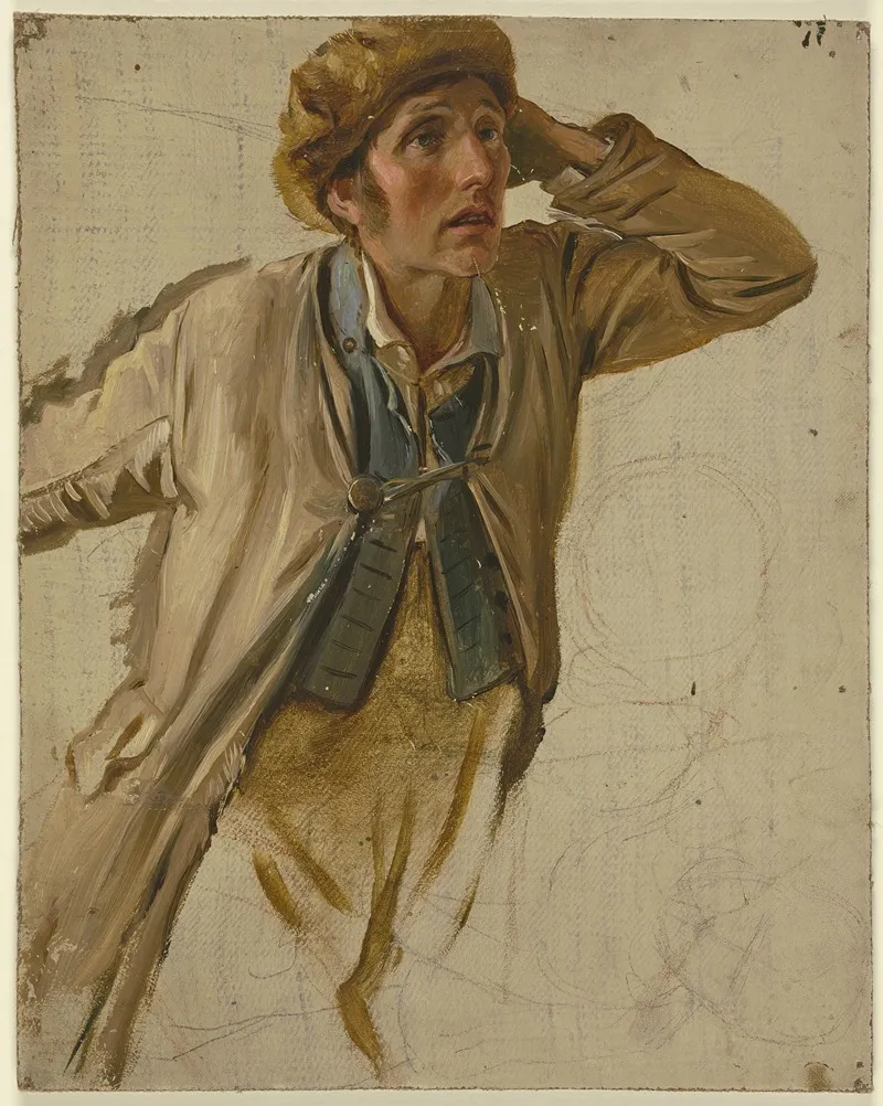 Junger Bauer Mit Brauner Mutze