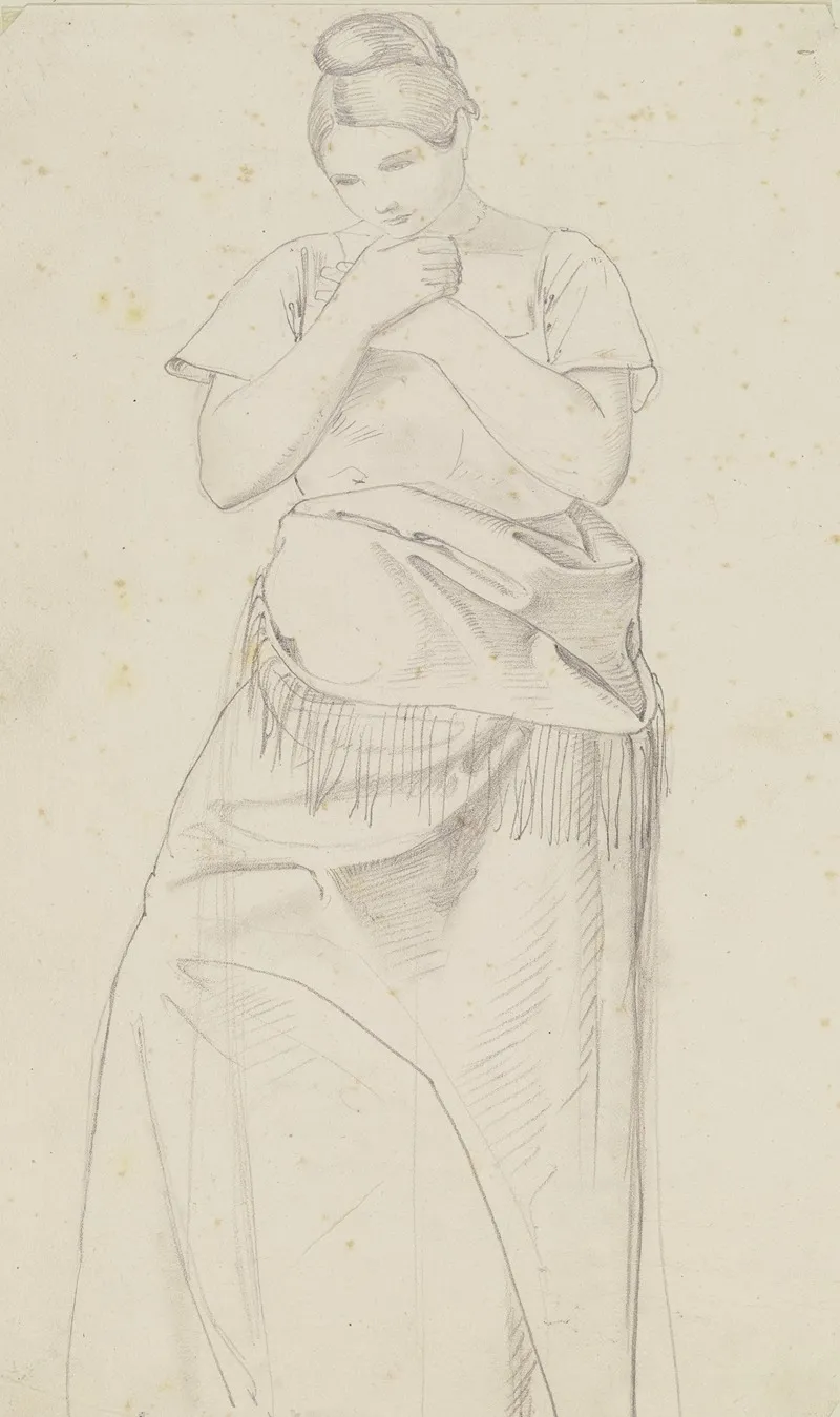 Junges Madchen Mit Gesenktem Kopf