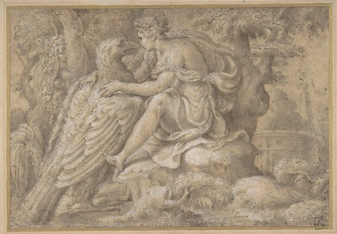 Jupiter And Astraea by Giulio Campi - Canvas Print