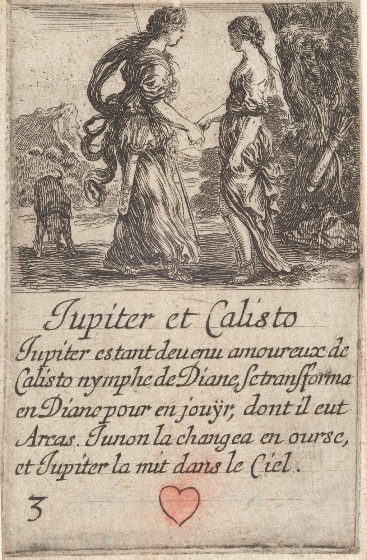 Jupiter Et Calisto by Stefano Della Bella - Canvas Print