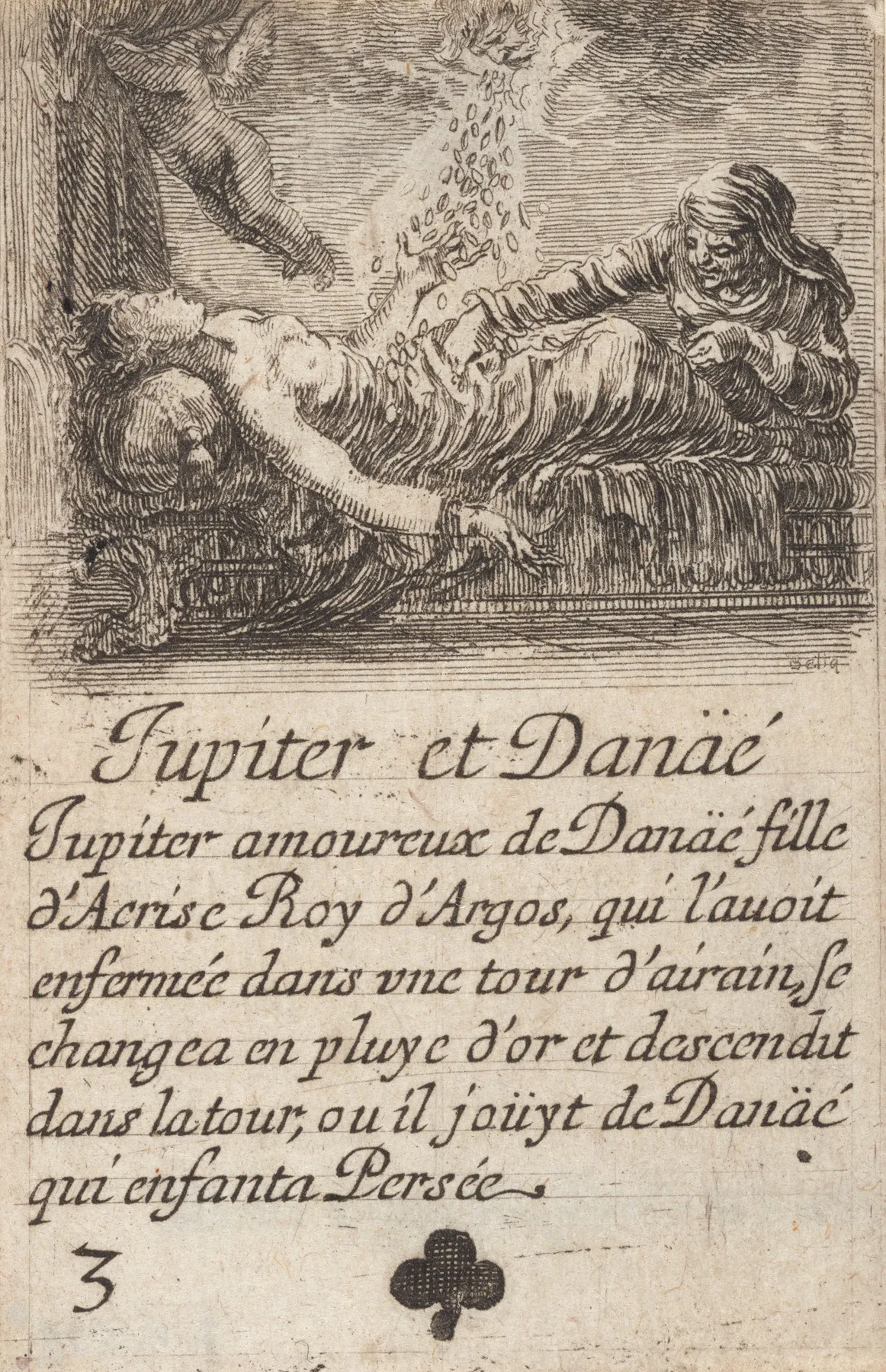 Jupiter Et Danae by Stefano Della Bella - Canvas Print