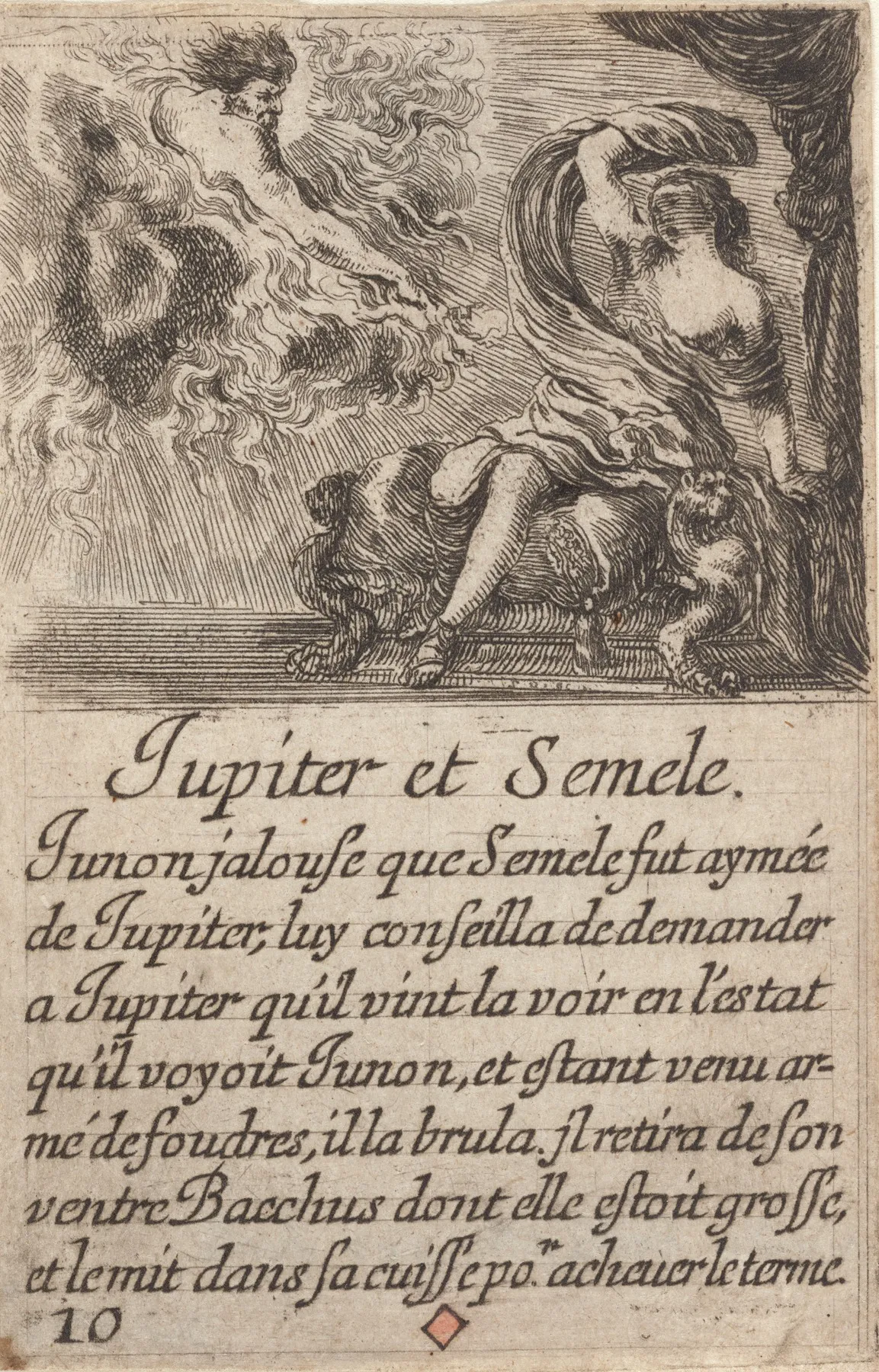 Jupiter Et Semele 2 by Stefano Della Bella - Canvas Print