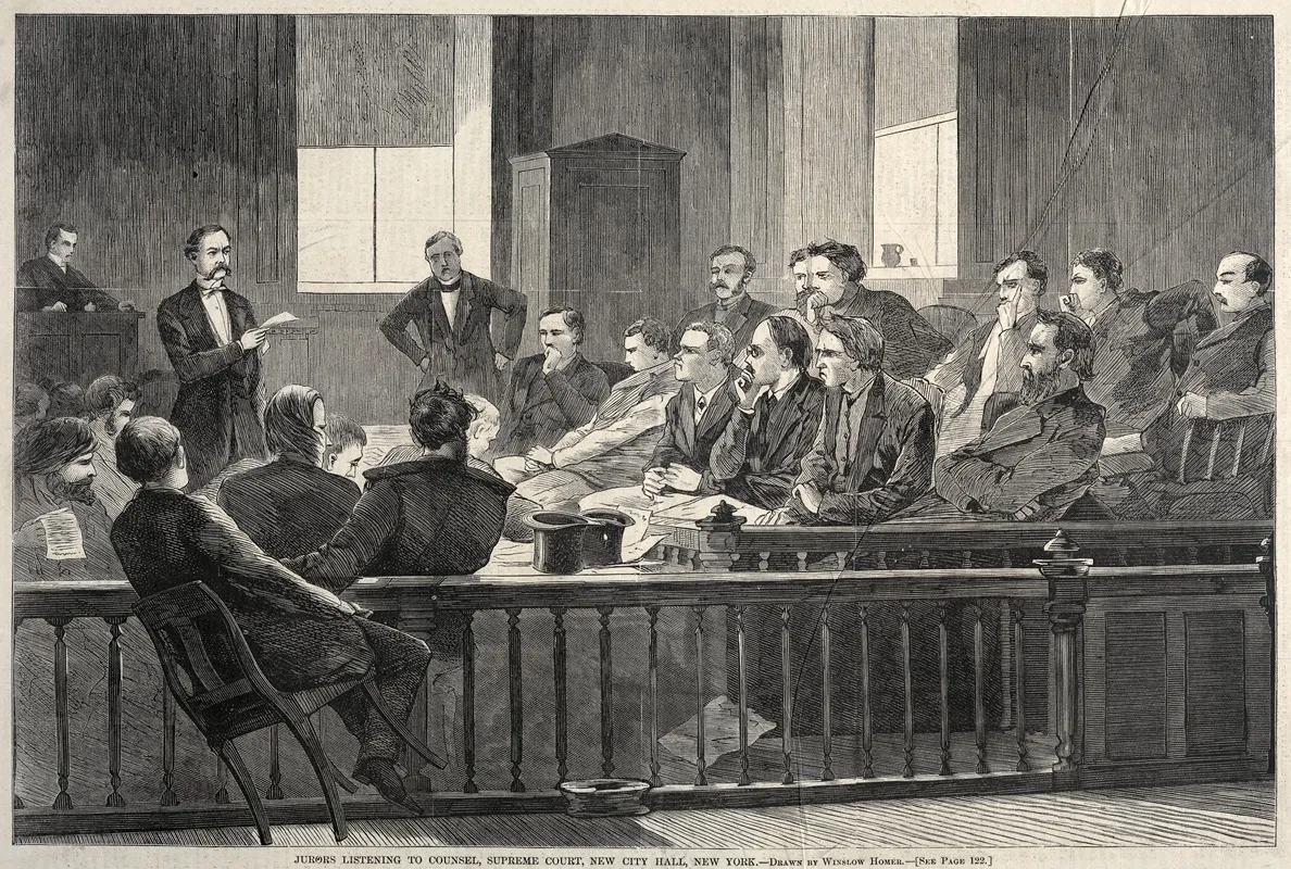 Jurors Listening To Counsel Supreme Court New City Hall New York