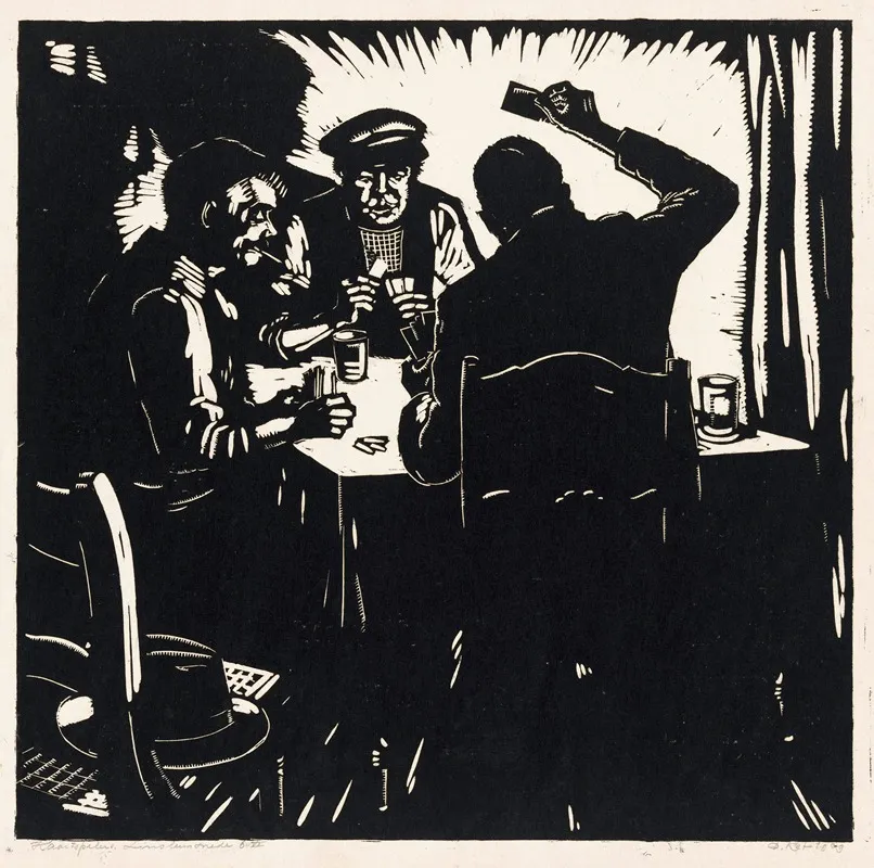 Kaartspelers by Dick Ket - Canvas Print