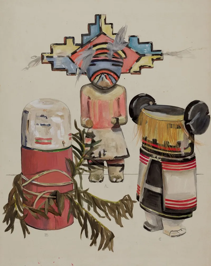 Kachina Doll by Jane Iverson - Canvas Print