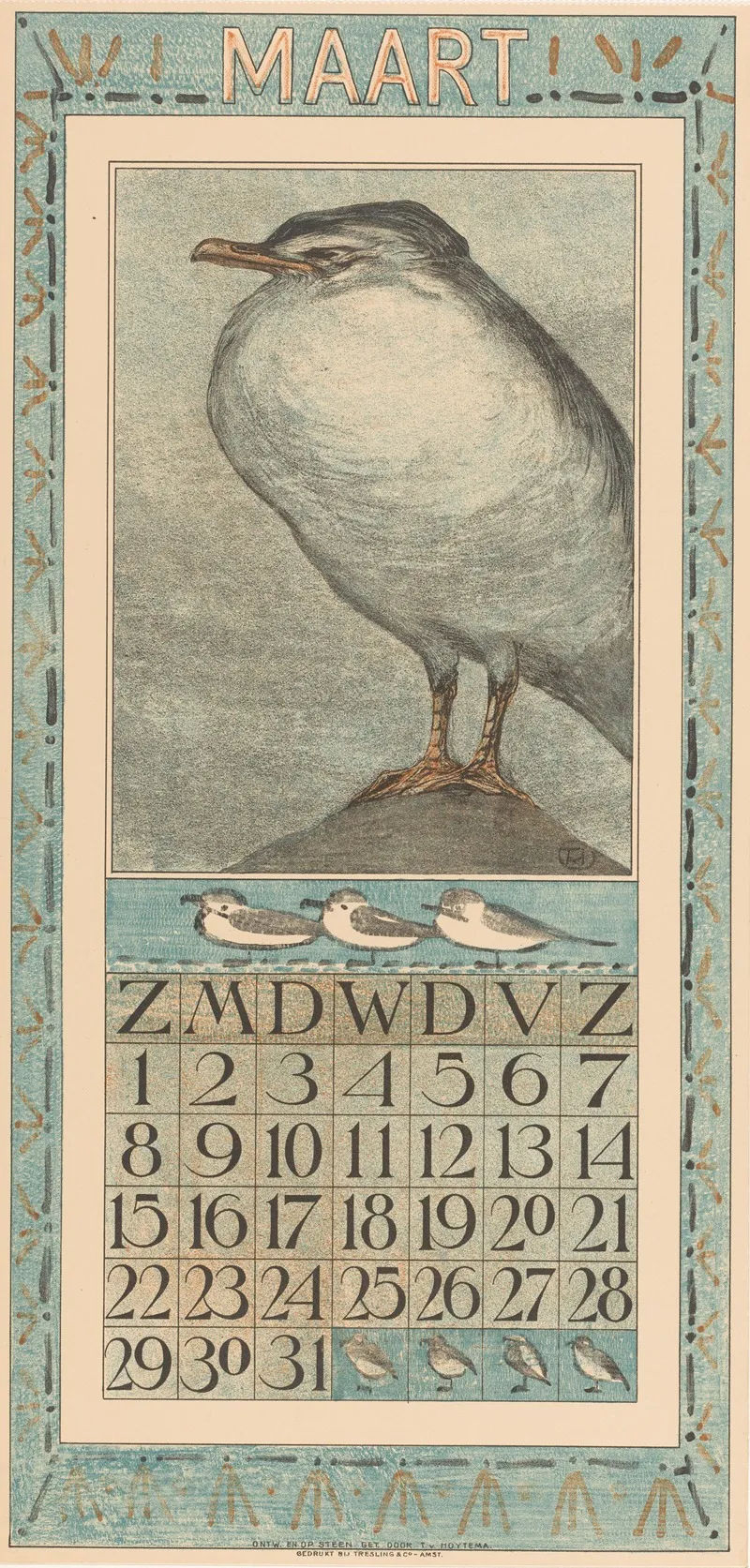 Kalenderblad April Met Wulp