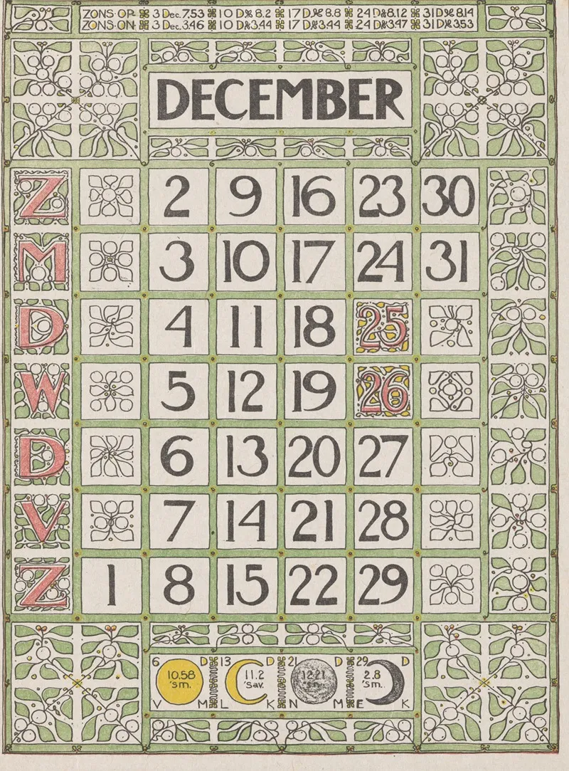 Kalenderblad December 1900