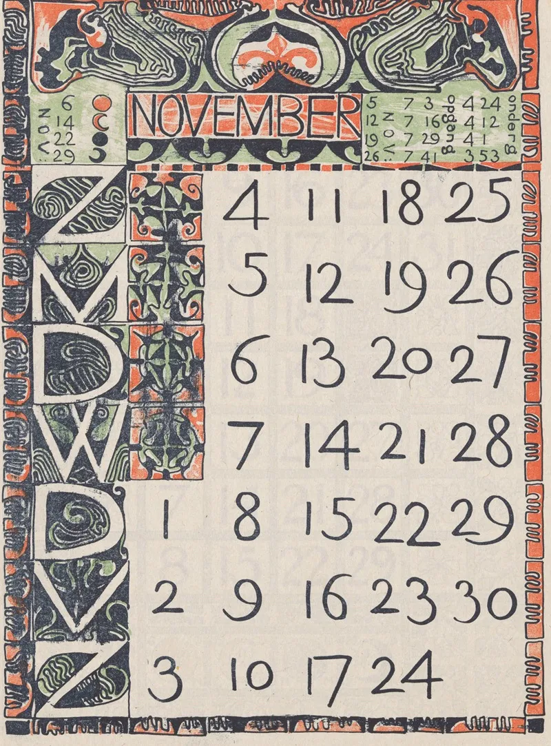 Kalenderblad November 1900