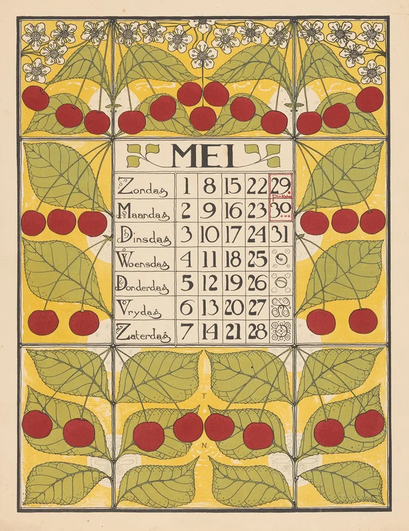 Kalenderblad Voor Mei 1898