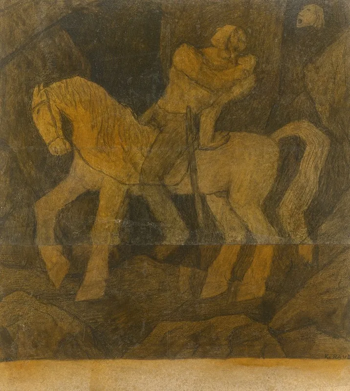 Kalevipoeg Porgu Varavas by Kristjan Raud - Canvas Print