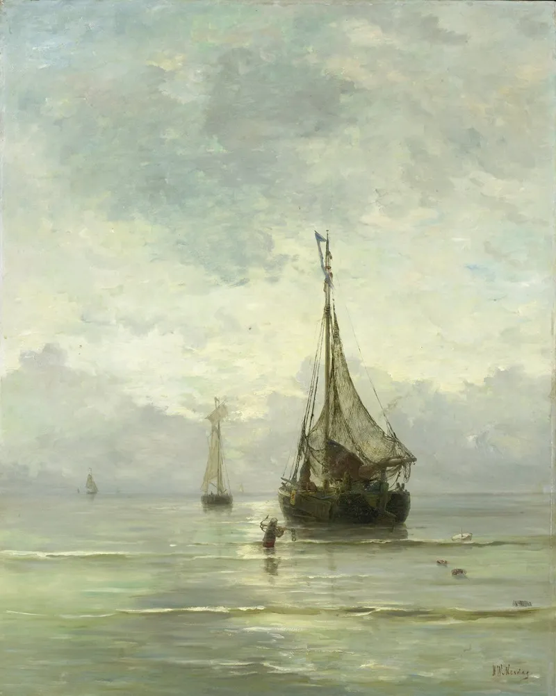 Kalme Zee by Hendrik Willem Mesdag - Canvas Print