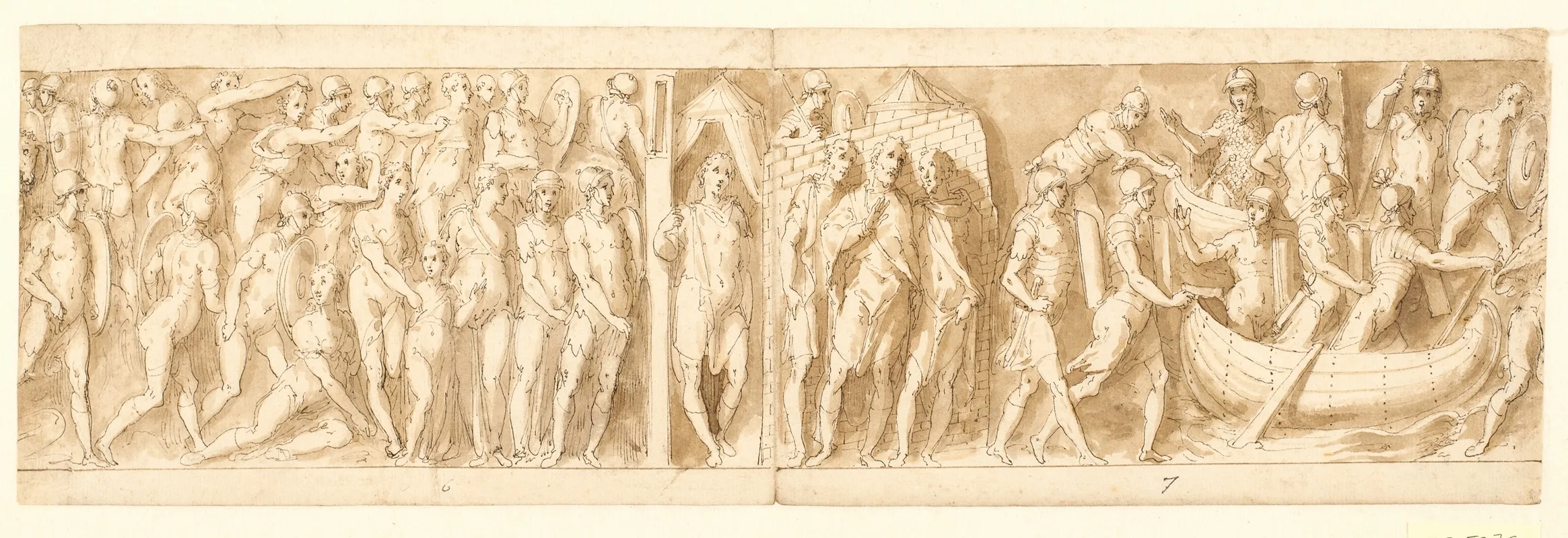 Kamp Mellem Romere Og Sarmatere Marcus Aurelius Taler Med To Ledsagere Uden For Lejren Indskibning Og Passage