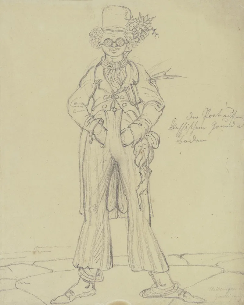 Karikatur Des Dichters Waiblinger Ganzfigur by Bonaventura Genelli - Canvas Print