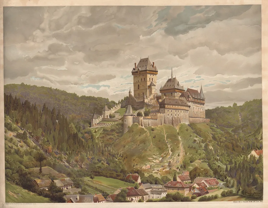 Karlstejn Castle by Erwin Pendl - Canvas Print