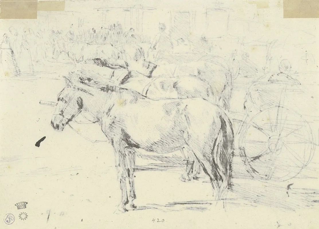 Karrengaule Auf Einem Marktplatz Im Ungarischen Szolnok Durchschlag Des Recto by August von Pettenkofen - Canvas Print
