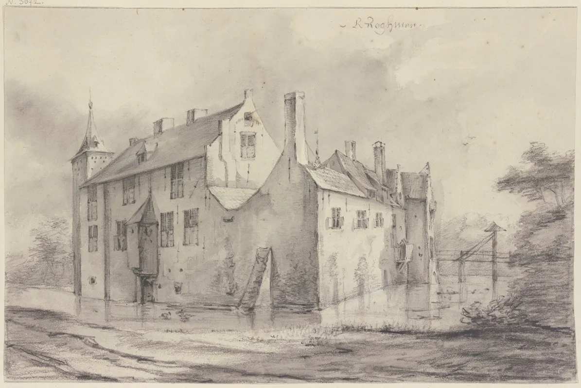Kasteel Nieuwenroy Bei Oudheusden by Roelant Roghman - Canvas Print