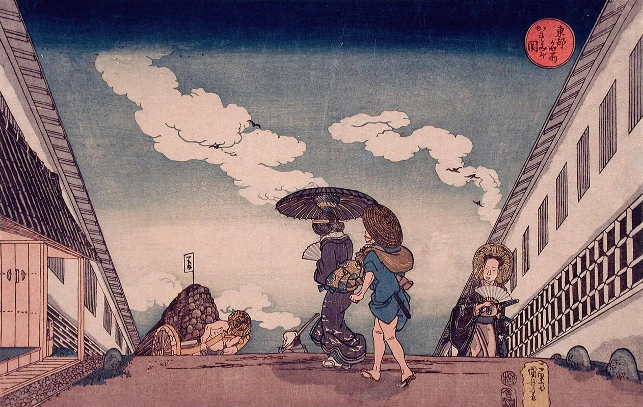 Kasumigaseki by Utagawa Kuniyoshi - Canvas Print