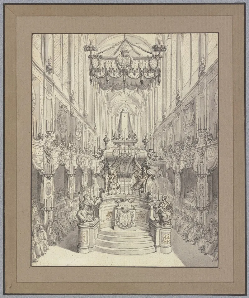 Katafalk Im Chor Der Pariser Kirche St Gervais by Sébastien Leclerc - Canvas Print