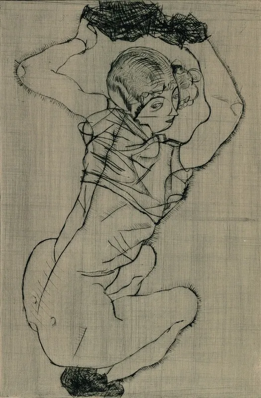 Kauernde by Egon Schiele - Canvas Print