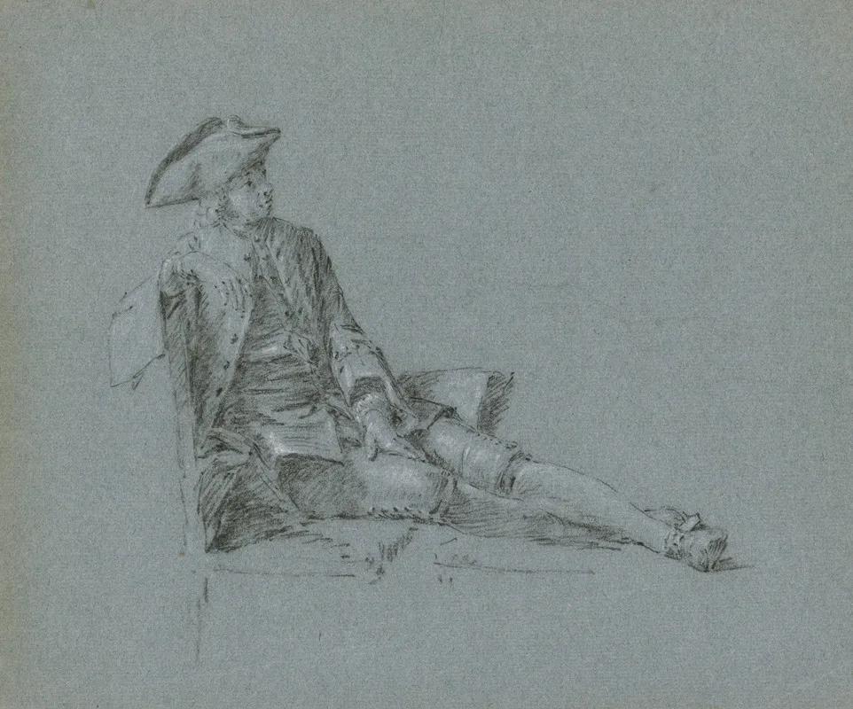 Kavalier Auf Einer Chaiselongue by Cornelis Troost - Canvas Print