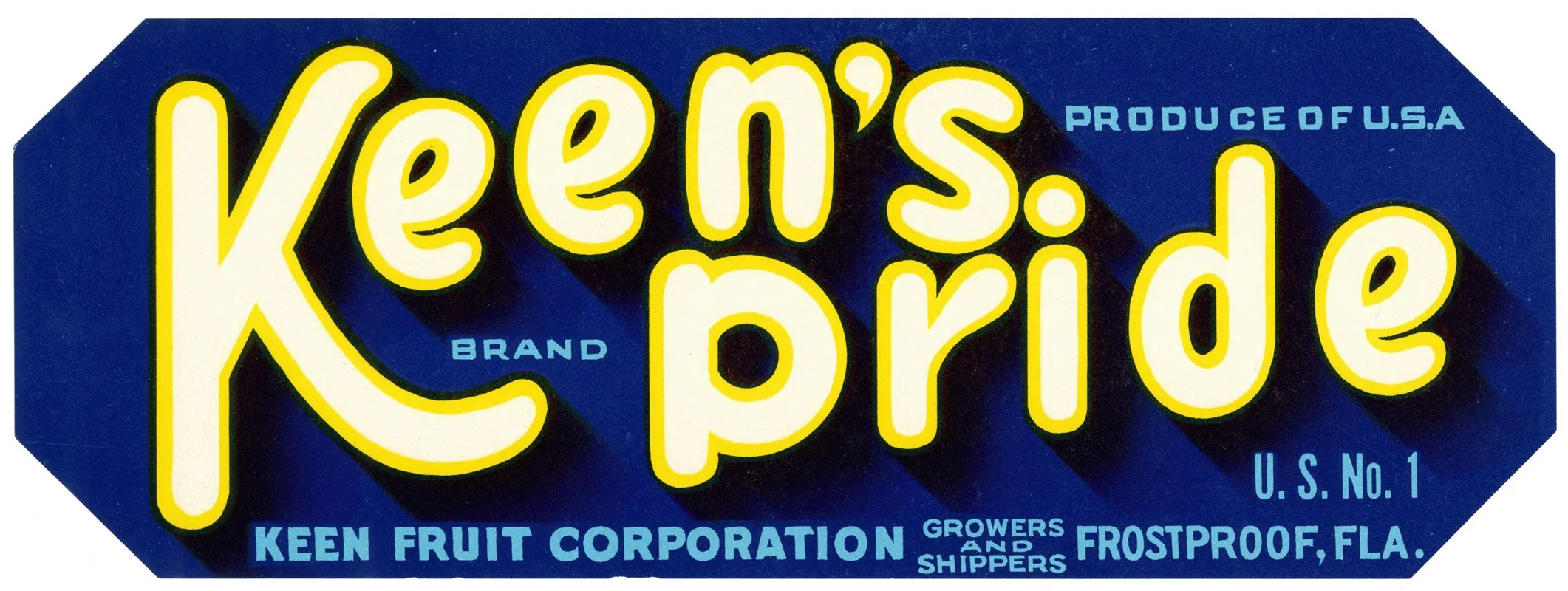 Keens Pride Brand Fruit Label