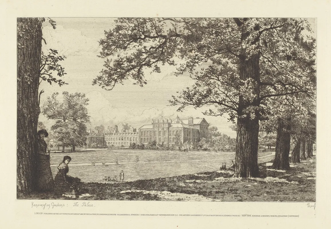 Kensington Gardens The Palace by Tristram James Ellis - Canvas Print